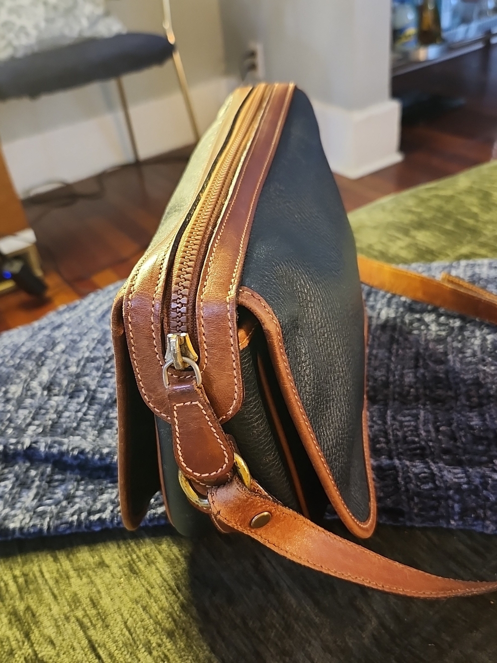 Coach Richmond Bag Vintage Pebbled Leather Crossbody Bag Black/Brown 1992 Italy! - Picture 3 of 16
